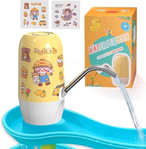 Image of Water Table Pump, Automatic Kids Water Table Pump Cordless, Toddler Activity Table Accessory with Sticker, Summer Outdoor Gift Toys Games for Boys Girls