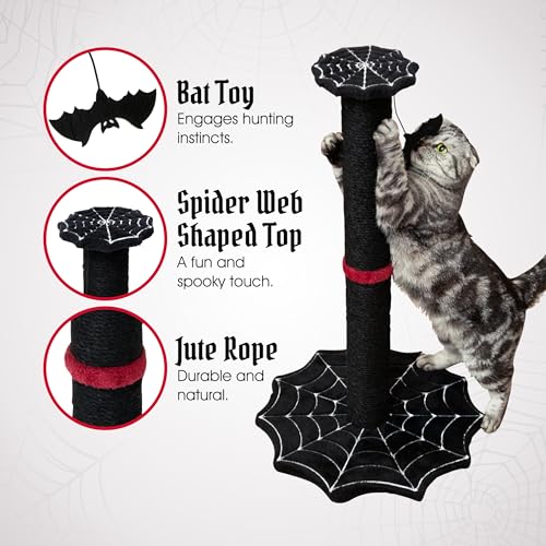 Rascador para gatos estilo gótico con base y juguetes temáticos miniatura 4