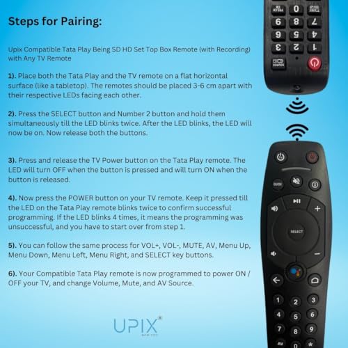 Image of Upix Compatible Tata Play Binge Plus DTH Remote No. 955 | Exactly Same Remote Will Only Work