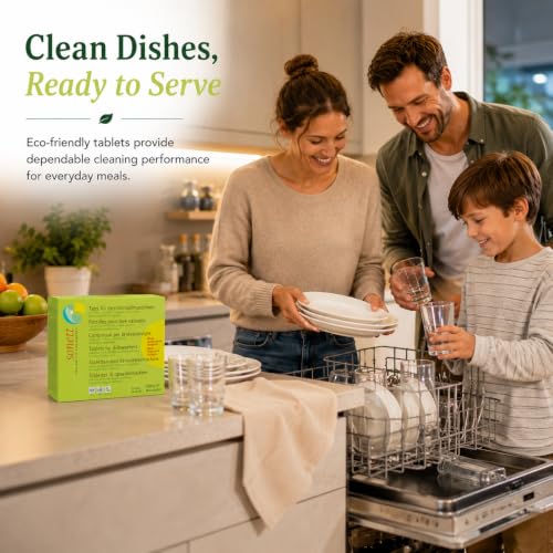 Image of Sonett Organic Dishwasher Tablets, 25 Count deep clean dish tab fresh scent (17 fl oz)