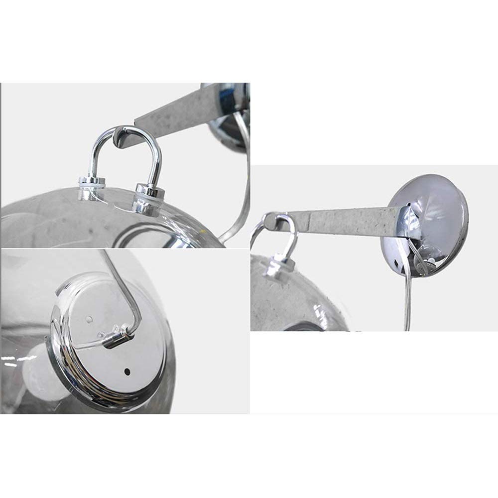 Parete In Ferro Art Hardware Acciaio In Carbonio E27 Con Paralume In Vetro Trasparente VETRO SINGOLO GLASS Sfera Di Vetro Lampada Da Parete Lampada Da Parete Comodino Camera Da Letto Camera Da