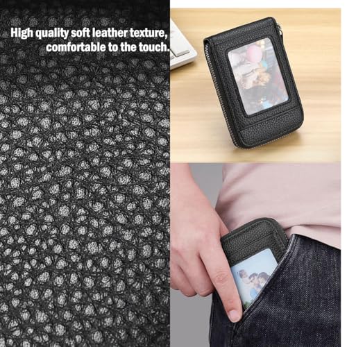 Credit Card Case Compact Wallet with ID Window for Men and Women with 11 Card Slots (Black)3