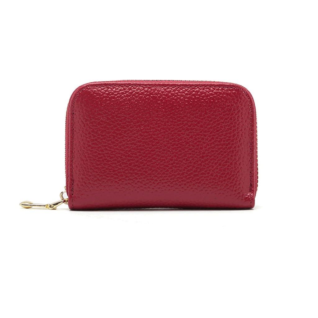 Portefeuille court en cuir véritable femme avec porte-cartes