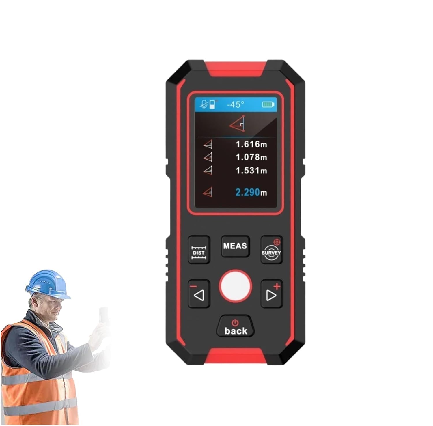 TsoLay Stud Finder Wall Scanner, Electronic Wall Stud Detector with Laser Distance Meter & Digital Level, 196ft/60M Laser Measure, Wire and Water Pipe Stud Finder for Accurate Center Detection