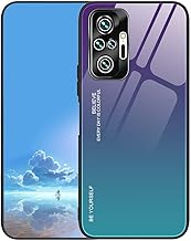 UPLAI Coque pour Xiaomi Redmi Note 10 Pro 4G, Très Mince Dégradé de Couleur Verre Trempé Antichoc Housse, Souple TPU Silicone Mode Coloré Étui.Violet Vert