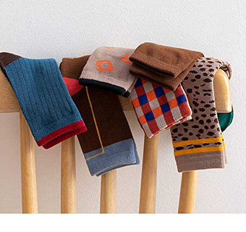 Sywwlov 6 Pack Baby Girls Boys Vintage Leopard Print Crew Socks Kids Toddler Cotton Cozy Socks4