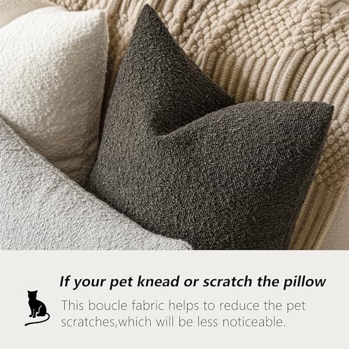 Foindtower Pack of 2 Textured Boucle Throw Pillow Covers Accent Solid Decorative Lumbar Pillow Cases Cozy Couch Cushion Case for Sofa Living Room Home Decor, 12 x 20 Inch,Dark Brown by Foindtower - Image 4