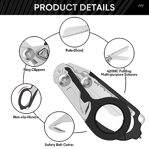 Trauma Shears Emergency Response Shears, Stainless Steel Foldable Scissors Pliers, Outdoor Camping Rescue Scissors Tools - Image 4