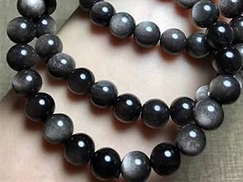 オブシディアン　ゴールドオブシディアン　ブレスレット　黒曜石　【高質品】 5 高品質]ゴールデンオブシディアンブレスレット/黒曜石（約8mm玉