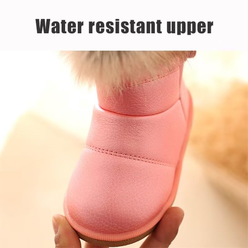 Toddler Boy Girl Warm Plush Ankle Bootie for Outdoor Winter Walking4