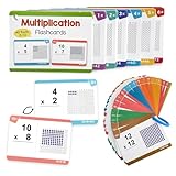 Lachilly Multiplication Flash Cards 0-12, All Facts 0-12 Times Table Flashcards, Double-Side Math Teaching Resources for Perschool Primary School Supplies, Set of 85 Cards