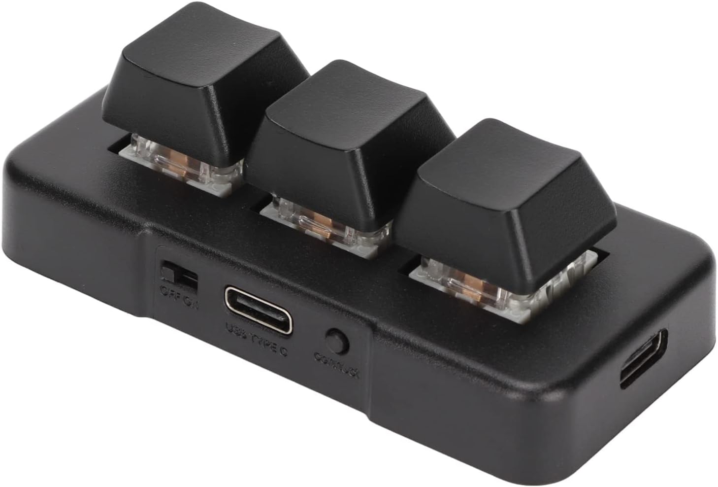 KOSDFOGE 3 Keys Keyboard, RGB Backlight USB 2.4G Wireless Three Button Three Mode Mini HID Programming Mechanical Keyboard Programmable Macro Keypad, One Handed HID Standard Keyboard