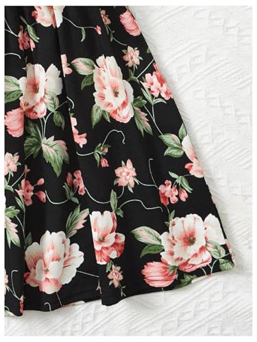 Floerns Girl's Floral Sleeveless Ruffle A Line Dress Crew Neck Vacation Short Dresses3