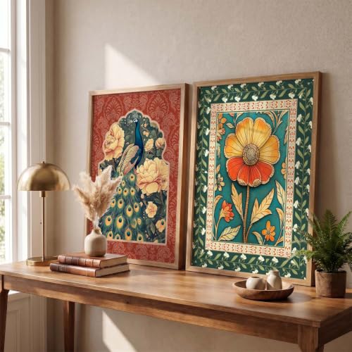 Image of kotart Traditional Madhubani Indian Wall Art Paintings for Living Room | Paintings For Home Decoration | Framed Wall Painting Home Room Bedroom Office Decor | (Art 10, (14x20 Inch), Framed)