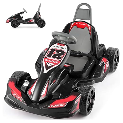 ELEMARA Electric Go Kart for Kids, 12V 2WD Battery Powered Ride On Cars with Parent Remote Control for Boys Girls,Vehicle Toy Gift with Adjustable Seat,Safety Belt,USB Port,Horn,Black