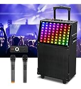 Ktaxon Karaoke Machine top control panel with various knobs and sliders