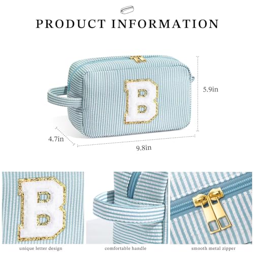 Image of YOOLIFE Personalized Gifts for Mom - Initial Makeup Bag Cosmetic Bag Toiletry Pouch, Personalized Birthday Gifts for Mom Grandmother Stepmother, Mother In Law Gifts, Mothers Day Gifts, Green N