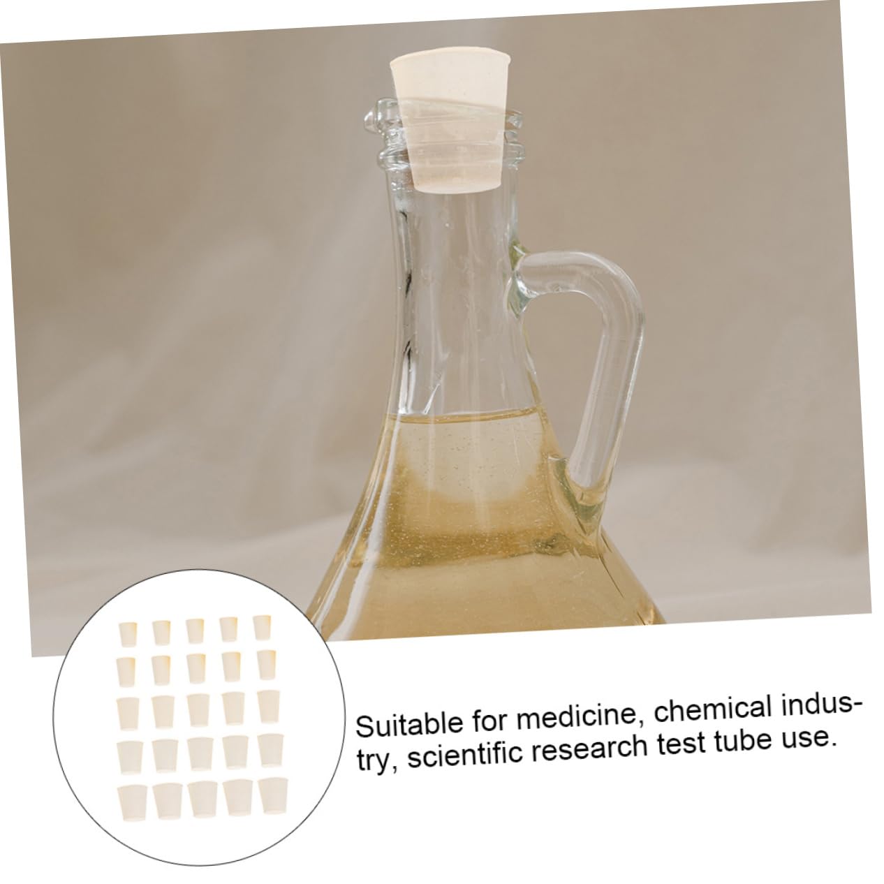 50 Pcs Tapón Ensayo Resistente a Altas Temperaturas Tapón Matraz Cónico Tapones Para Tubos Ensayo Enchufe Goma Tapón Botella Goma Enchufes Caucho Sello