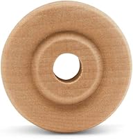 Vista 2 de Mini ruedas de madera clásicas, ideales para manualidades, 7/8 pulgadas de diámetro, 1/4 pulgadas de grosor, agujero de 3/16 pulgadas, paquete de 50