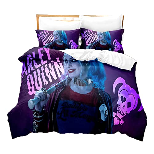 ZUOLAER Juego de Funda Nórdica con Impresión 3D Funda Nórdica Harley Quinn con Cierre de...