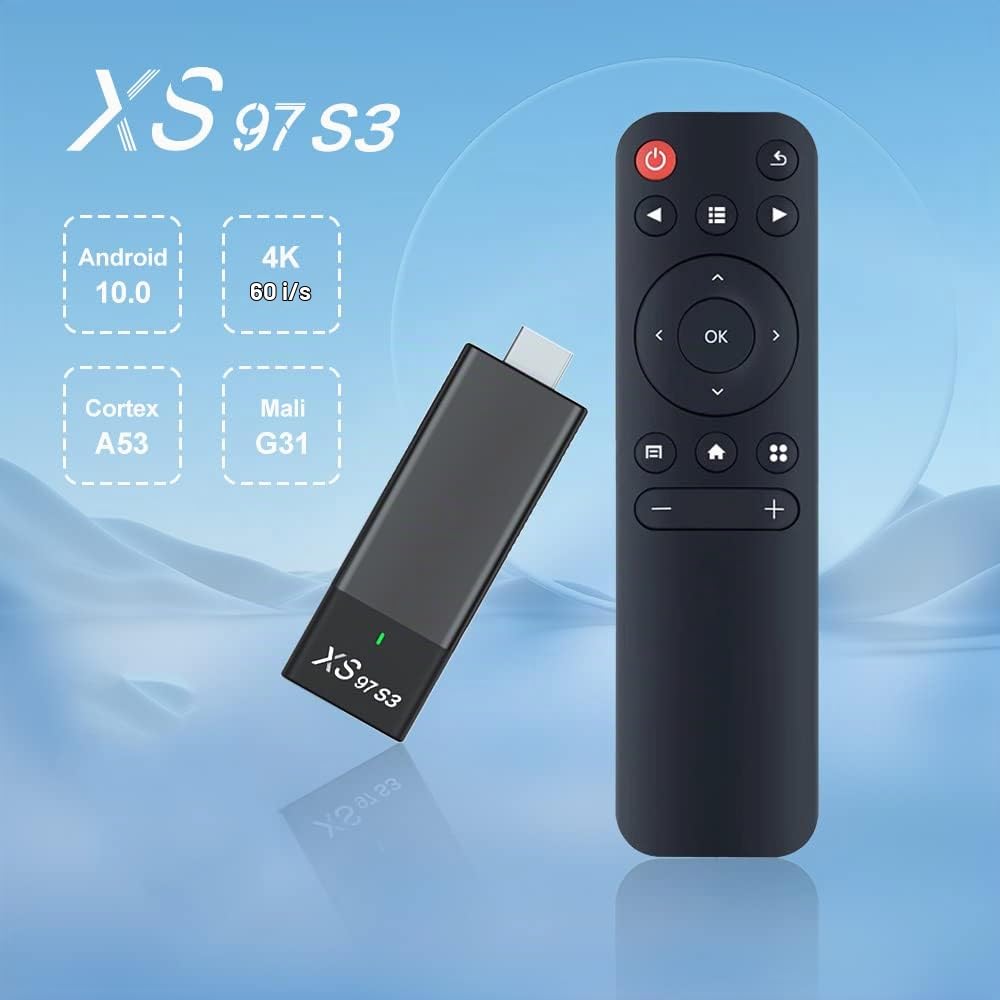 Jemora TV Stick pour Android 10.0 Smart TV Box Streaming Media Player Streaming Stick 4K Prise en Charge HDR avec télécommande (1 Go de RAM + 8 Go de ROM)