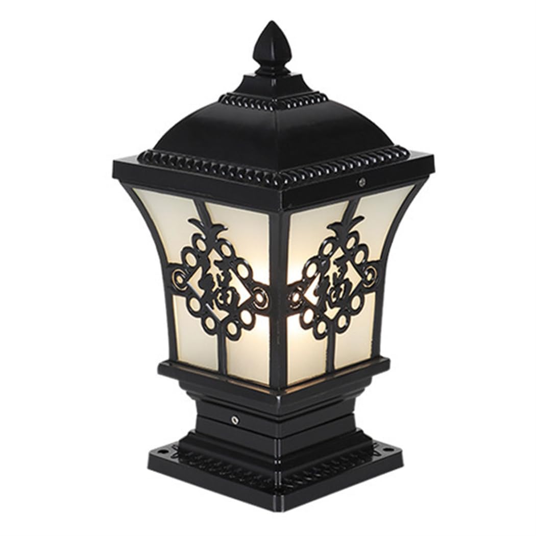 Bronze Outdoor Post Light Fixture 3000K LED Lantern for Yard Garden Patio & Driveway 1 Pack Matte Black Decorative Lamp Weather Resistant Design