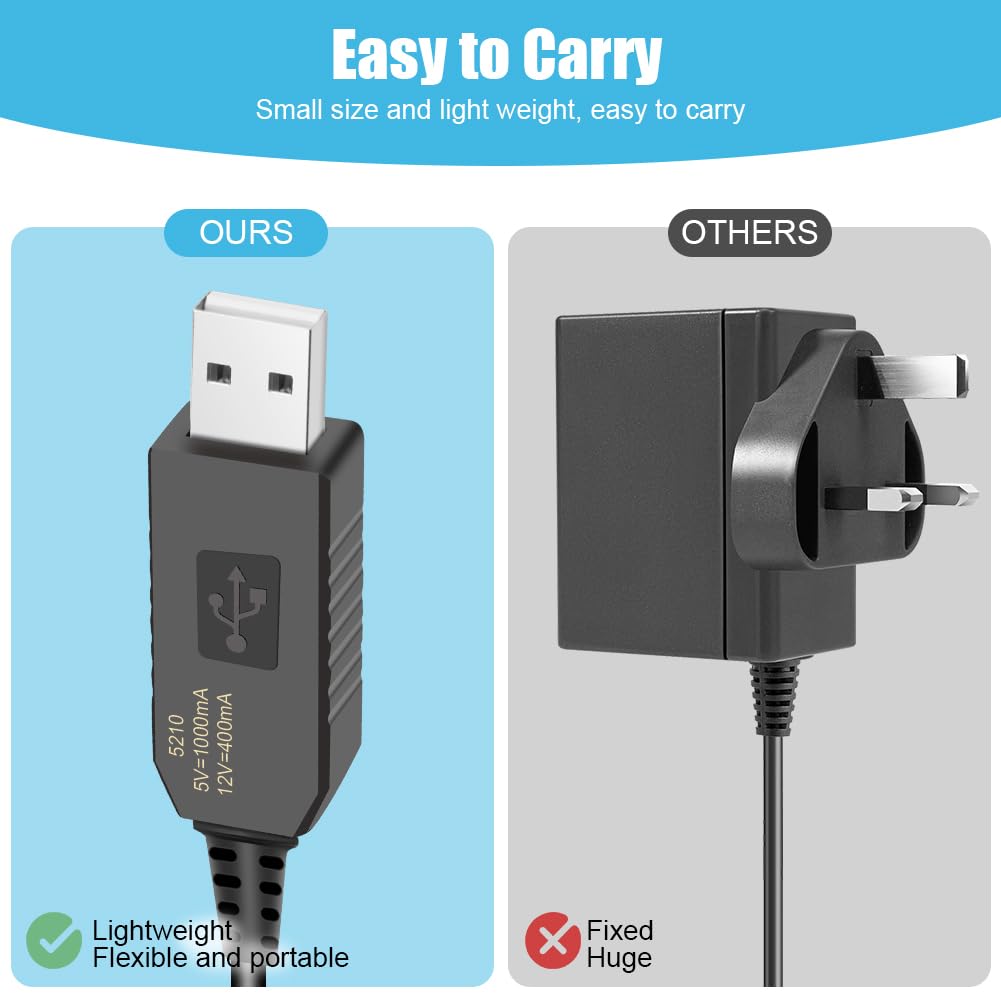 Caricatore Rasoio 12V 1000mAh Con Cavo USB e Spazzola - Alimentatore Per Braun Rasoio Elettrico Series 9 7 5 4 3 2 1