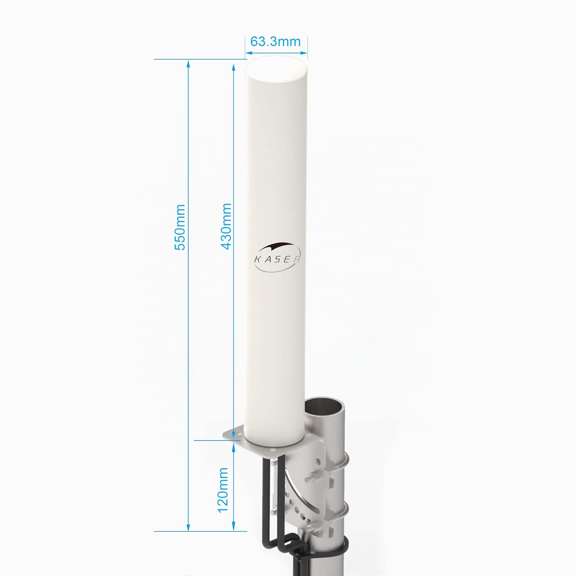 KASER Antena 4G LTE Exterior Mimo Omnidireccional 698-2700 MHz Conector SMA con Adaptador CRC9 TS9 Compatible con Router 4G Ganancia hasta 12 dBi Recepción a más de 15 km (2 x 10 m de Cable)