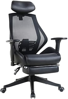 LONGJUAN-C Silla de ordenador, silla ergonómica hogar confortable oficina Silla giratoria respaldo reclinable Silla de la protuberancia de la cintura 150 ° de descanso de 200Kg, Negro, 45 * 54 * 109cm