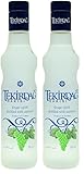 TEKIRDAG RAKISI – IN KUPFERBLASEN DESTILLIERTER 100% IGER TRAUBEN-RAKI – 1x0,35l Raki mit 45% vol. - Hergestellt in der Türkei (Packung mit 2)