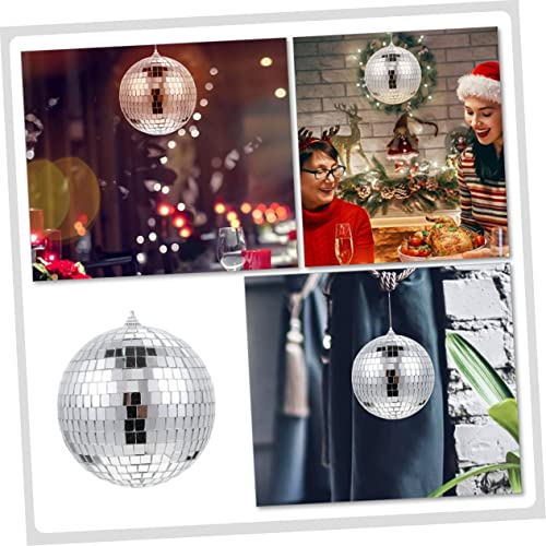 Bola espejada de 25 cm para colgar, decoración reflectante para fiestas, Navidad y celebraciones miniatura 6
