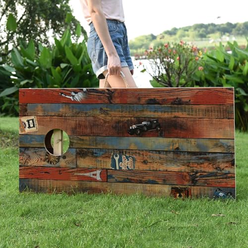 Image of Sportdo 4x2 ft Solid Wood Cornhole Set with 8 Bean Bags, Regulation Size Cornhole Board Set for Adults, Cornhole Game Set for Tailgate Backyard Toss Games Indoor&Outdoor Activities