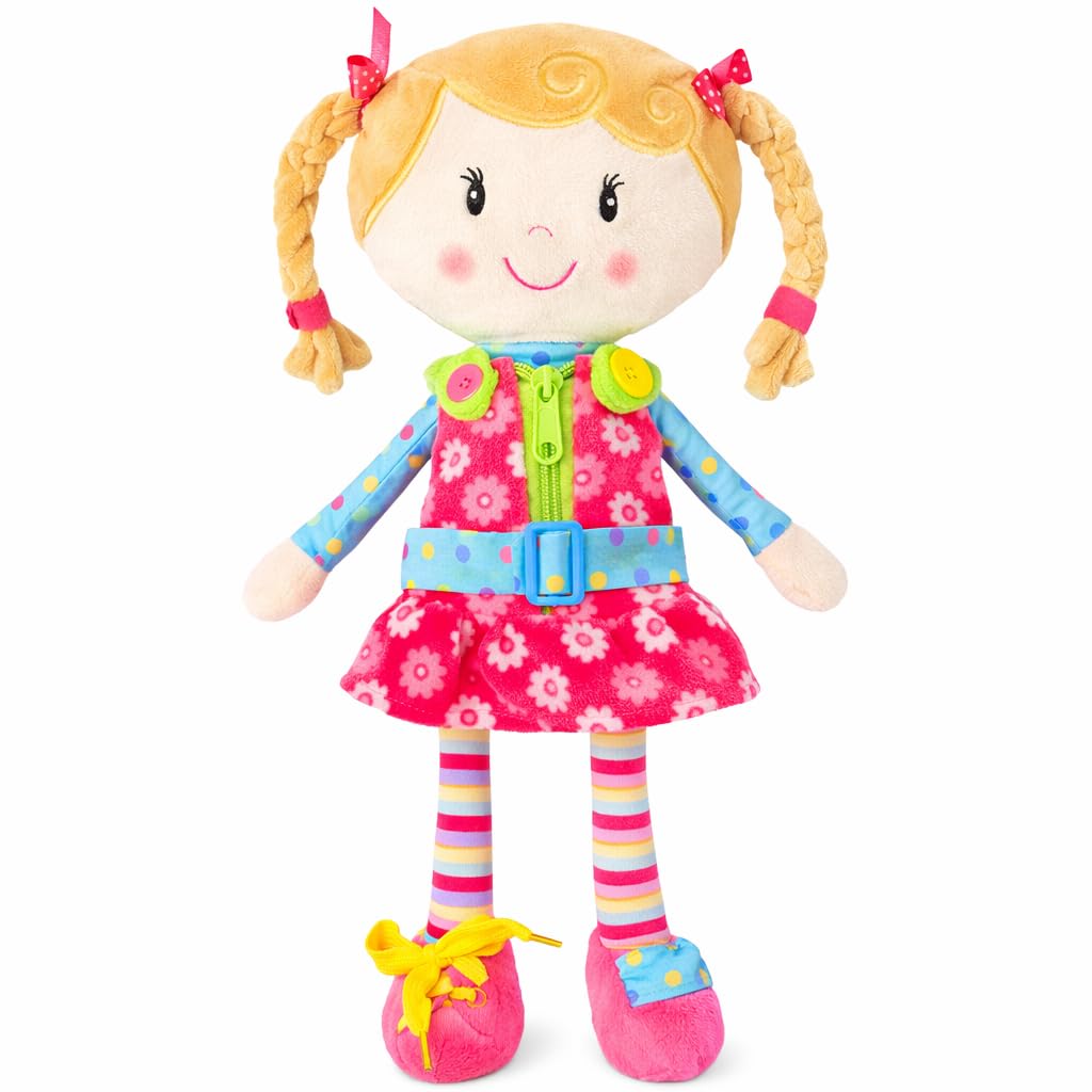 Snuggle Stuffs Sugar Snap Plush Learn to Dress Doll