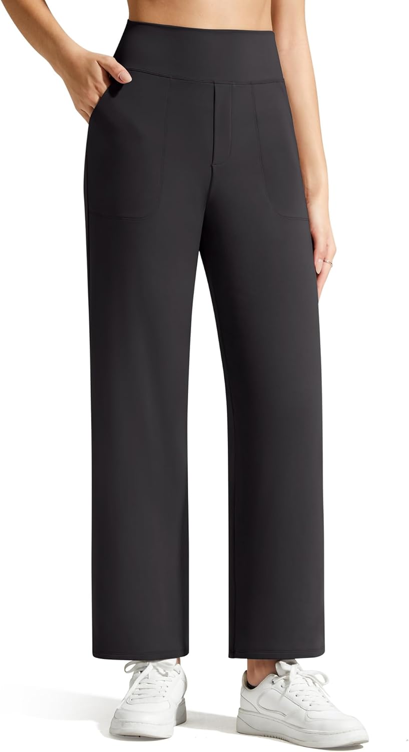 G4Free BareFeel Ankle Length Yoga Pants for Women High Stretch Waist Casual Dress Pants with Pockets 25"/27"/29" - Image 8