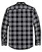 J.VER Flannel Shirt for Men Long Sleeve Cotton Heavyweight Plaid Shirts Casual Fashion Button Up Tops with Pocket Black Grey XL