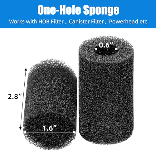 Image of AQUANEAT 6-Pack Pre-Filter Sponge for Aquarium Shrimp Fry Fish Tank Filter 0.6 inch Intake, Replacement Foam Cover