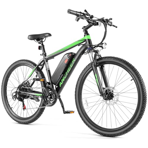 ANCHEER 26" Electric Bike for Adults, [Peak 750W Motor] Electric Mountain Bike, 22 MPH Commuter Ebike, 50 Miles Adults Electric Bicycle with 48V/374Wh Battery, LCD Display, 21 Speed, Front Suspension