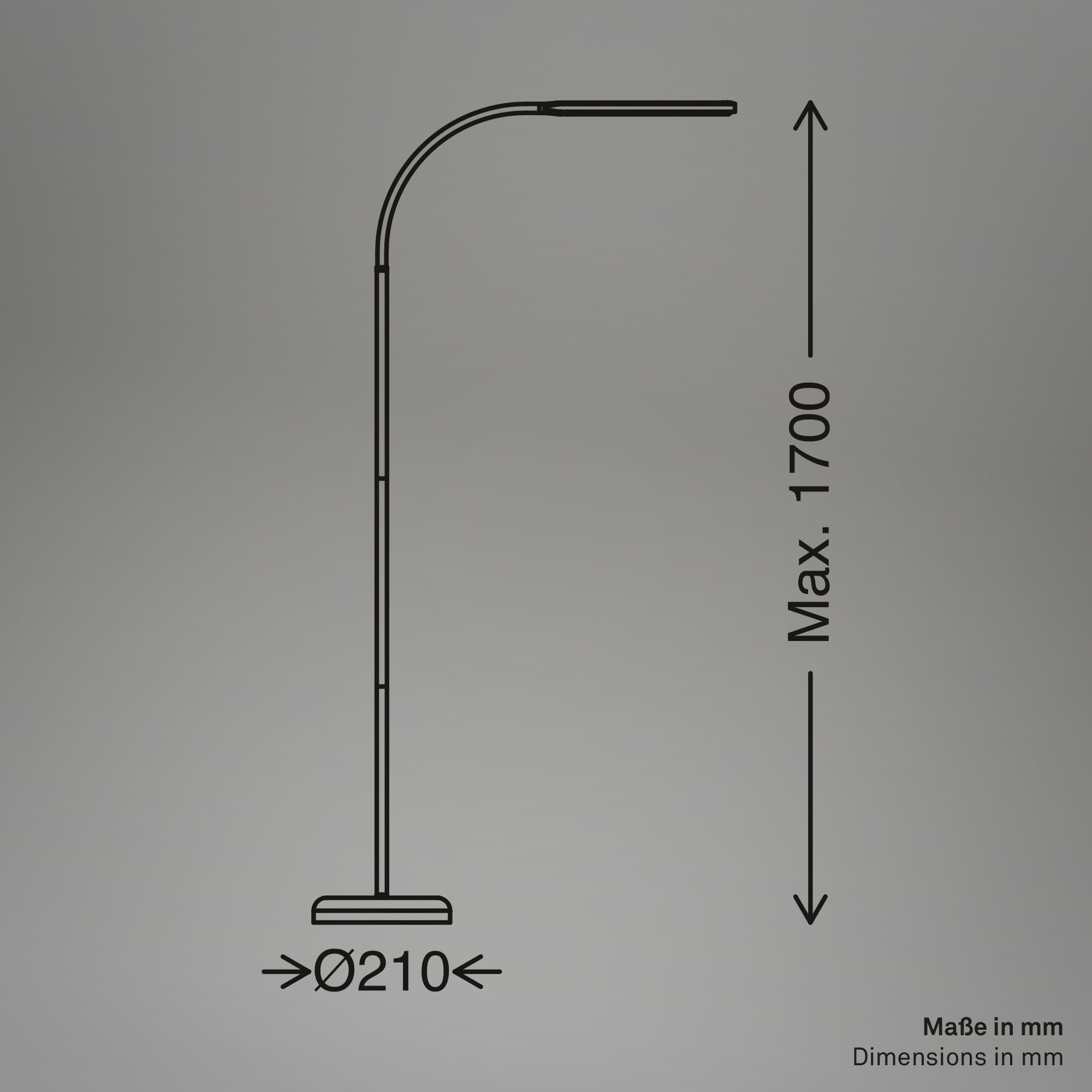 BRILONER - Lampa podłogowa LED dotykowa, ściemniana, funkcja pamięci, lampka do czytania, salonu, dekoracja sypialni, uplighter, podłogowa, 21 x 170 cm, biały
