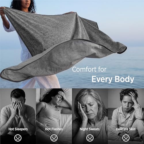 Image of Bedsure Bed Cooling Blanket Full Size - Cold Blanket for Hot Sleepers | Summer Sheet with Rayon Derived from Bamboo, Cool Layer Under Comforter, Lightweight Thin Bedding