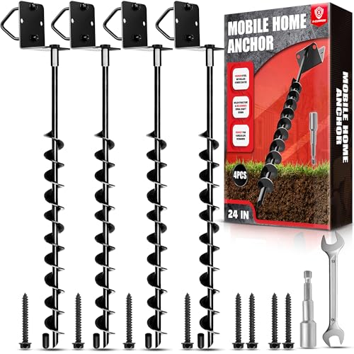 [Premium] 24" Full Spiral Blade Mobile Home Anchor, 4 Pack