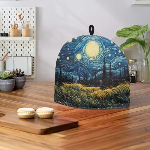 Image of Generic Hudotybom Starry Sky Tea Cozy for Teapot Insulated Large Teapot Cover to Keep Warm Tea Kettle Cover Machine Washable Coffee Pot Cloth Covers Kitchen Home Decorations, CZA49