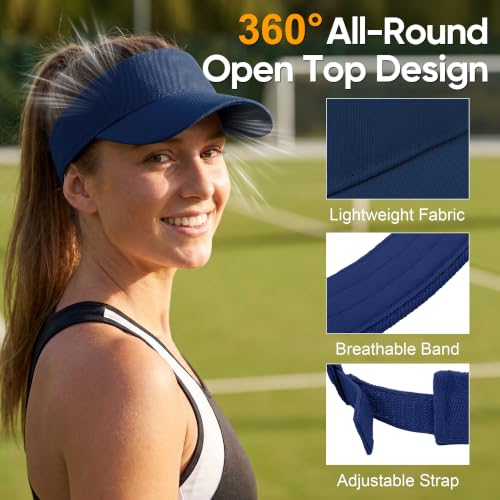 Image of Cooraby Sports Sun Visor Hats Adjustable Sun Visor Caps for Women and Men