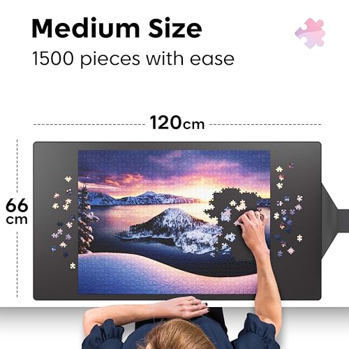 Puzzlup Jigsaw Mat 1500 Pieces, 66 X 120 cm (26 x 47 Inches), Portable Non Slip Roll Up Puzzle Mat, Suited for Puzzles of 500 - Image 2
