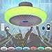 Lampara Techo Plafon LED Bluetooth Música Altavoz Colores RGB Regulable Ventilador Techo con Luz Mando a Distancia Silencioso Redondo Dormitorio Comedor Ventilador de Techo con Iluminación 72W