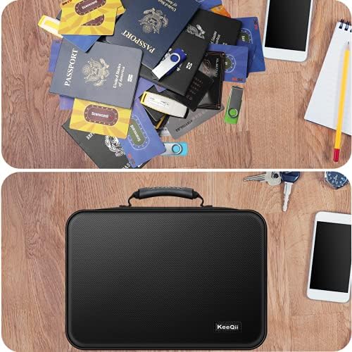 KeeQii File Storage Box, 14"x11"x4" Fireproof Document Box, Fireproof Storage Box with Lock, Fireproof Document Bag Large Capacity for Legal Files, Passport, Certificates, Cards, Album, and Valuables