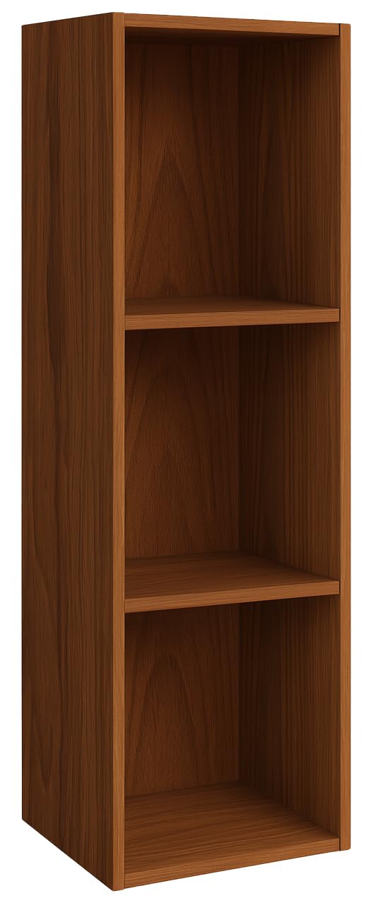 VCM Offas Scaffale In Legno 3 Ripiani 107x34x30 Cm | Libreria Stretta Per Ufficio E Casa | Colore Grigio