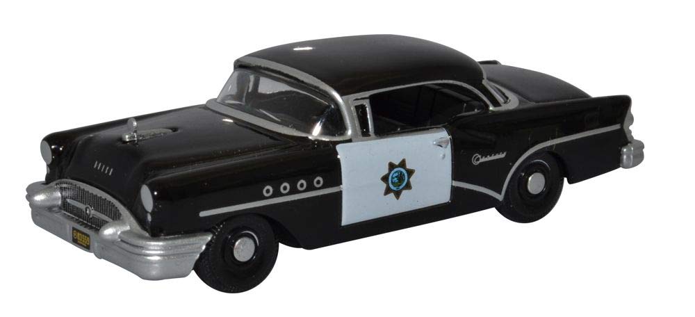 Oxford Diecast Black 1:87 Buick Century 1955 California Highway Patrol Collectable Model 87Bc55003