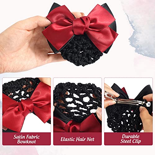 TXIN 3 piezas pinzas para cabello con moña en red miniatura 3