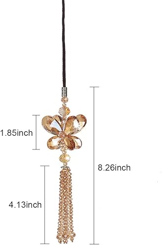 Miniatura 4 de XhuangTech Adorno colgante de mariposa de cristal para el espejo retrovisor del automóvil, decoración de la suerte, accesorios de coche (mariposa