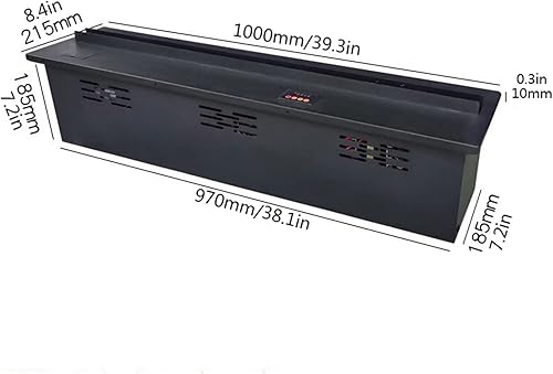 Miniatura 2 de Chimenea eléctrica de 39 pulgadas, calentador de chimenea LED independiente de llama simulada con control remoto, protección de apagado automático,